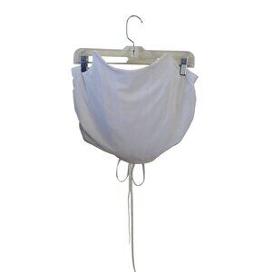 Strapless White Plussize Tie Back Corset Size XXL
